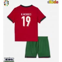 Portugal Nuno Mendes #19 Replica Home Minikit Euro 2024 Short Sleeve (+ pants)